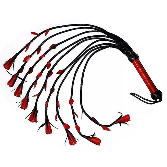 Heatwood Flogger Leather Nine Tail By Hell'S Couture - Whips And Crops