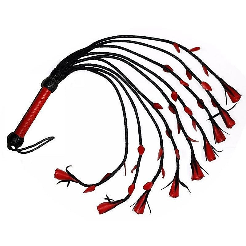 Heatwood Flogger Leather Nine Tail by Hell's Couture - Whips And Crops