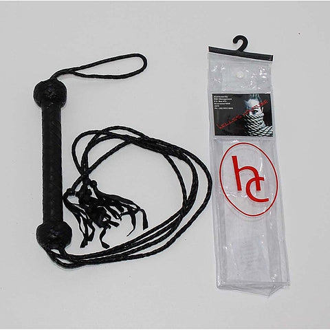 SM Four Tail Leather Flogger by Hell's Couture - Whips And Crops