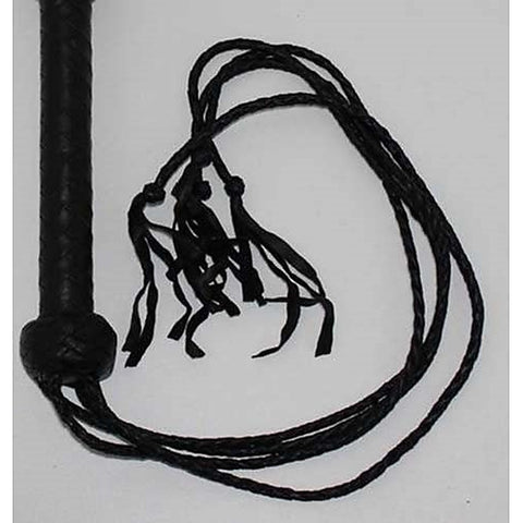 SM Four Tail Leather Flogger by Hell's Couture - Whips And Crops