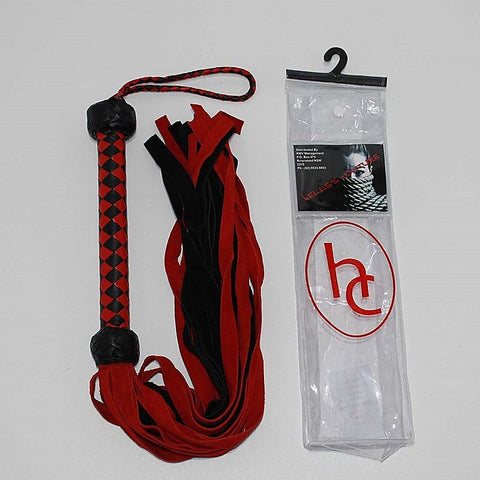 Snake Whips Black and Red Flogger by Hell's Couture - Whips And Crops