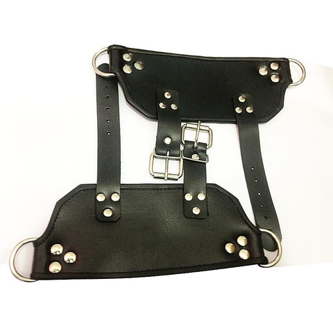 Nailed Hard Foot Leather Suspender by Hell's Couture - Spreaders and Hangers