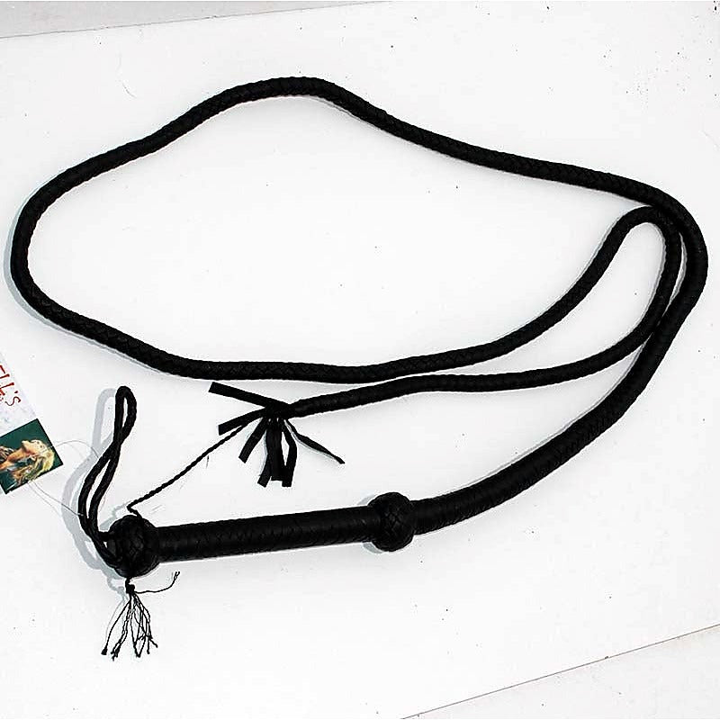 Stockmans Black Leather Whip 250cm by Hell's Couture - Whips And Crops