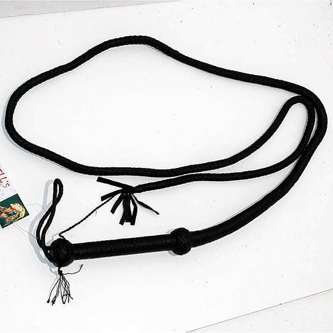 Stockmans Black Leather Whip 250cm by Hell's Couture - Whips And Crops