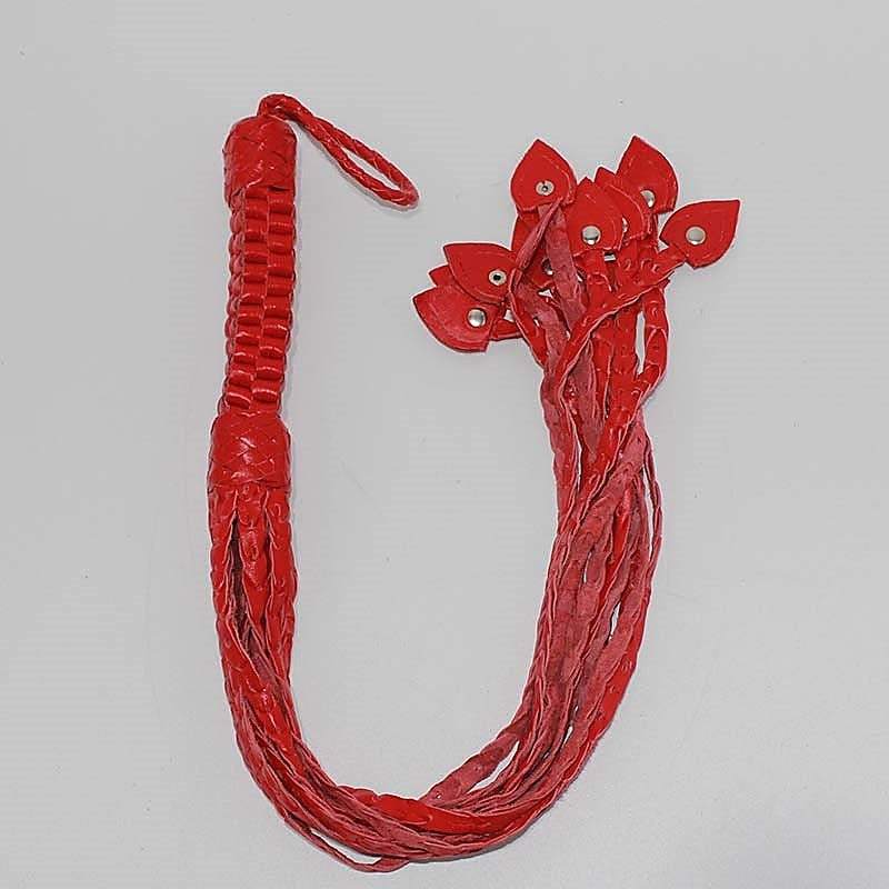 Whippa Leather Flogger With Braided Handle - Whips And Crops