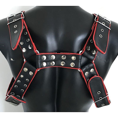 Brace Leather Body Harness Flat Studs by Hell's Couture - Cuffs and Restraints