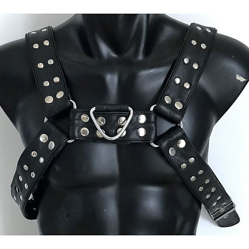 Brace Leather Body Harness Flat Studs by Hell's Couture - Cuffs and Restraints