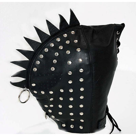 Cyclops Leather Bondage Spiked Hood - Bondage Hoods