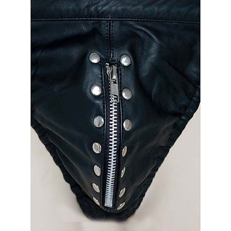 Leather Jockstrap With Front Zipper By Hell'S Couture - Jocks and G-Strings