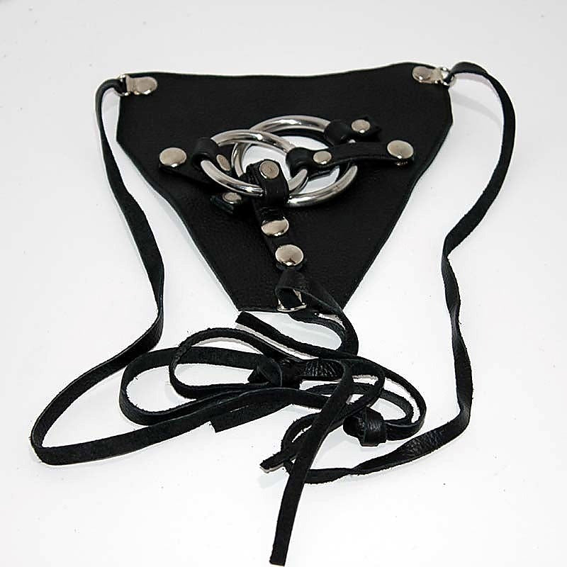 Dual Cock Ring Strap On Harness by Hell's Couture - Strap On Sextoys