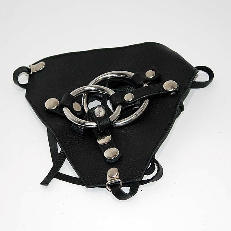 Dual Cock Ring Strap On Harness by Hell's Couture - Strap On Sextoys