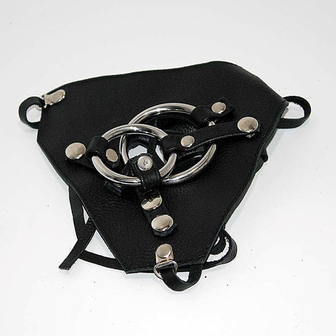 Dual Cock Ring Strap On Harness by Hell's Couture - Strap On Sextoys