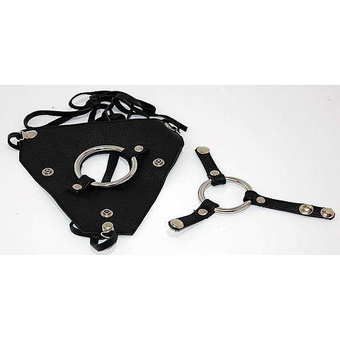 Dual Cock Ring Strap On Harness by Hell's Couture - Strap On Sextoys
