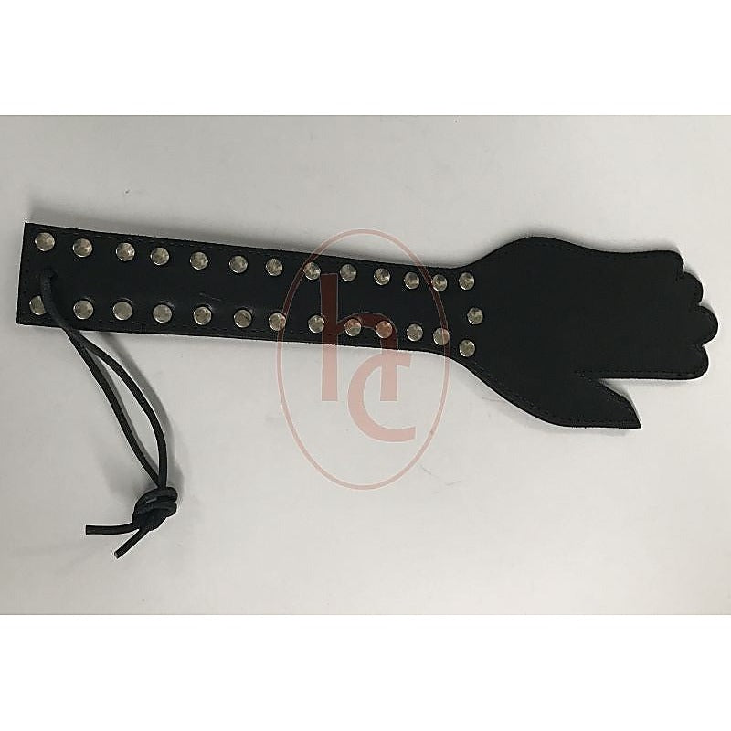 Puppy Cage Leather Hand Paddle By Hell'S Couture - Paddles And Slappers