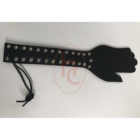 Puppy Cage Leather Hand Paddle By Hell'S Couture - Paddles And Slappers