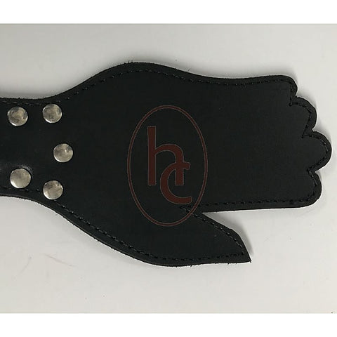 Puppy Cage Leather Hand Paddle By Hell'S Couture - Paddles And Slappers