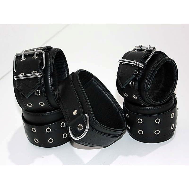Double Eyelet Couples Restraint Set by Hell's Couture - Cuffs and Restraints