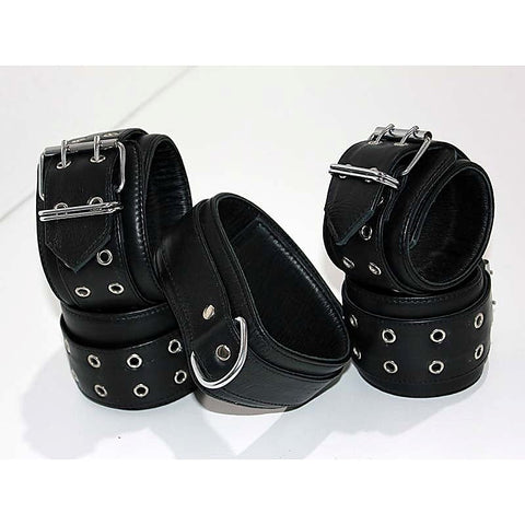 Double Eyelet Couples Restraint Set by Hell's Couture - Cuffs and Restraints