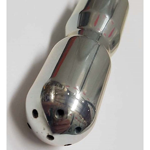 Shower Head Metal Anal Douche by Hell's Couture - Steel Sex Toys