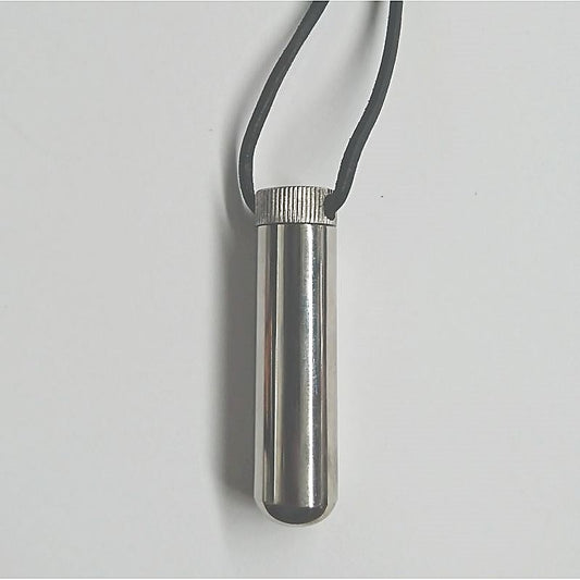 Steel Inhaler on BDSM Play Leather Cord - Steel Sex Toys