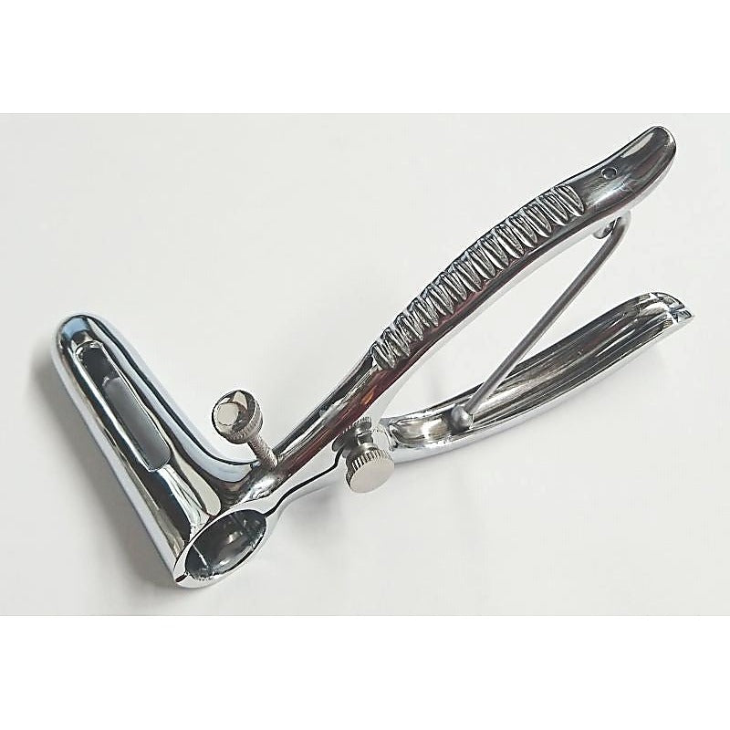 Spring Loaded Sims Rectal Speculum by Hell's Couture - Steel Sex Toys