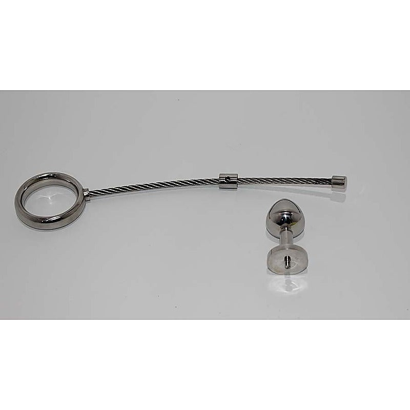 Metal Plug & Cock Ring by Hell's Couture - Spreaders and Hangers