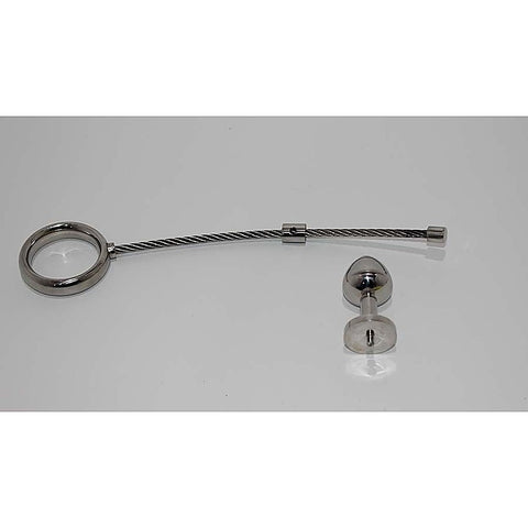 Metal Plug & Cock Ring by Hell's Couture - Spreaders and Hangers