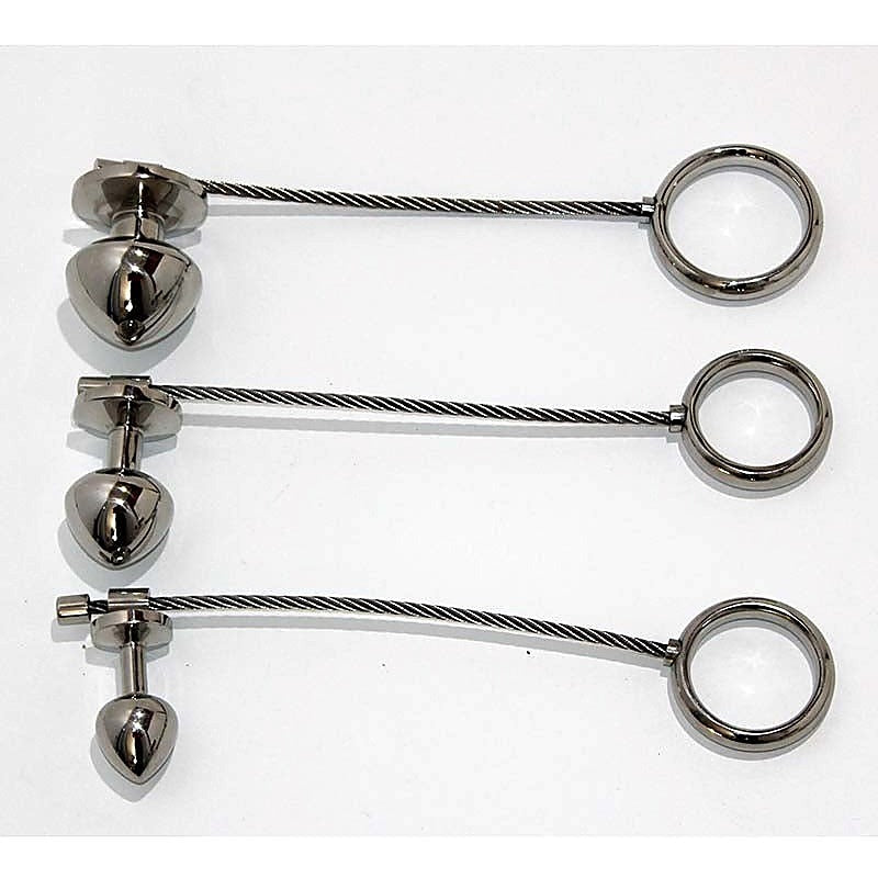 Metal Plug & Cock Ring by Hell's Couture - Spreaders and Hangers