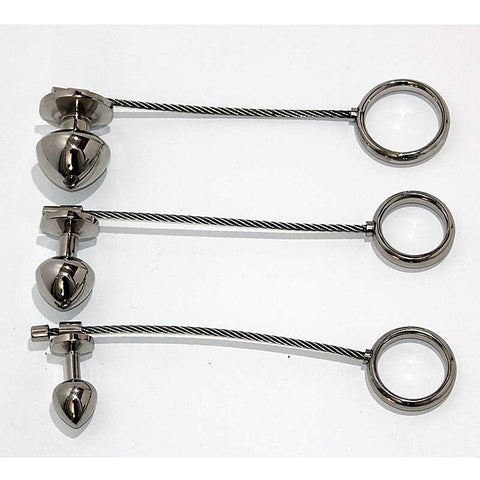 Metal Plug & Cock Ring by Hell's Couture - Spreaders and Hangers