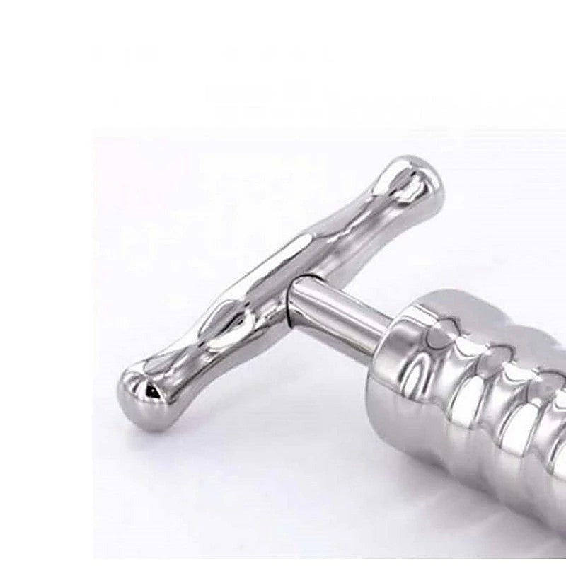 Steel Anal Rammer & T-Bar 4 Rings Handle by Hell's Couture - Anal Dildos