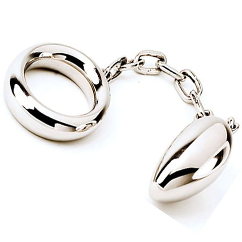 Pleasure-Enhancing Donut Steel Cock Ring with Anal Egg - Spreaders and Hangers