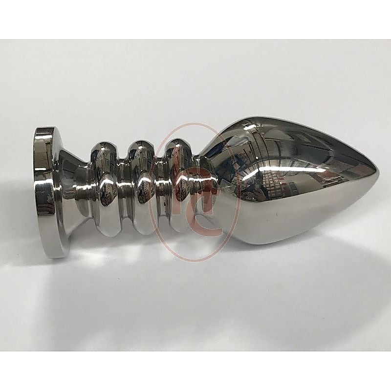 Ribbler Metal Jeweled Anal Plug Large Rose Quartz - Steel Sex Toys