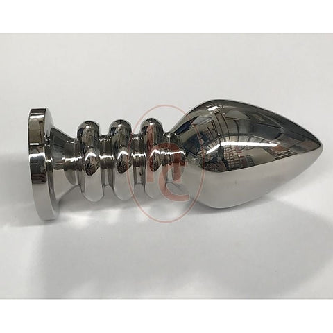 Ribbler Metal Jeweled Anal Plug Large Rose Quartz - Steel Sex Toys