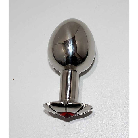 Jewelled Lotus Metal Small Anal Plug Rose Quartz - Steel Sex Toys