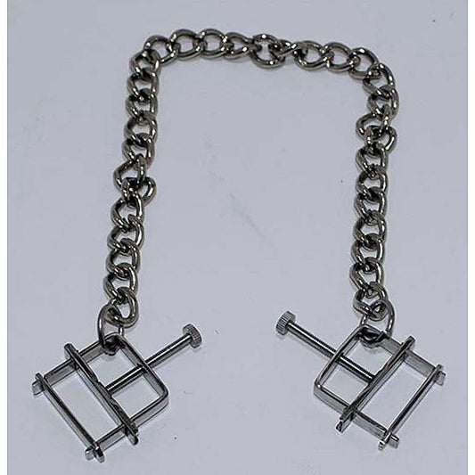 Nipple Press Clamps With Chain - Breast and Nipple Toys
