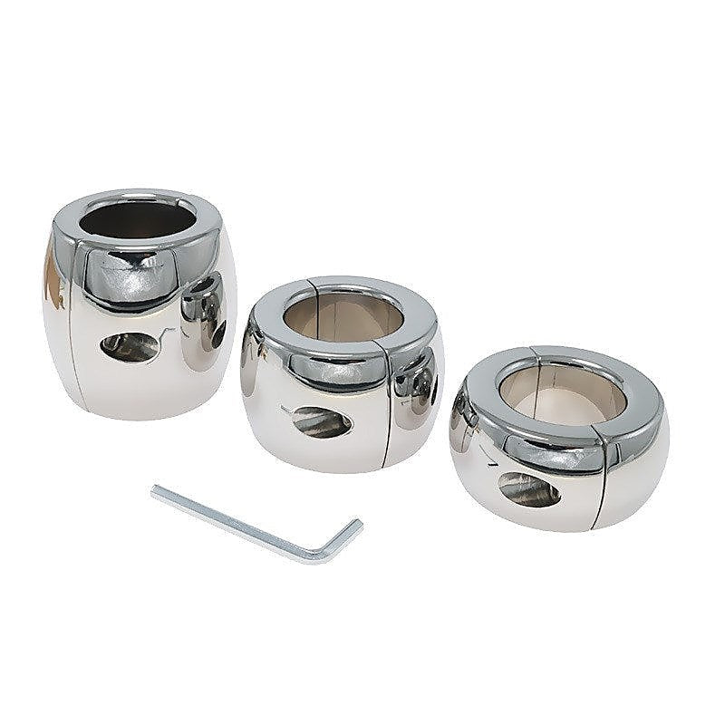 Oval Ball Steel Stretcher Weights by Hells Couture - Ball and Cock Toys