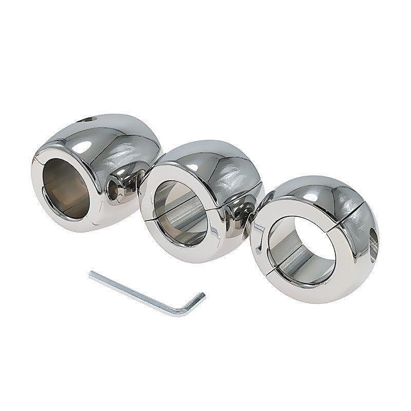 Oval Ball Steel Stretcher Weights by Hells Couture - Ball and Cock Toys