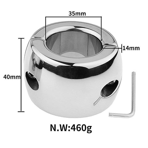 Oval Ball Steel Stretcher Weights by Hells Couture - Ball and Cock Toys