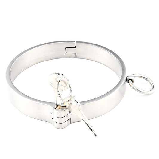 Round Bar Steel Slave Collar with O-Ring - Steel Sex Toys