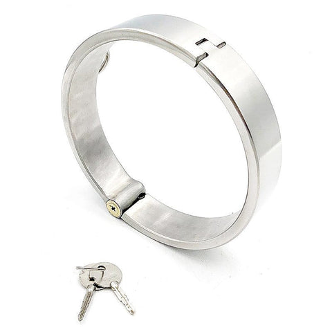 Round Bar Steel Slave Collar With O-Ring by Hell's Couture - Steel Sex Toys