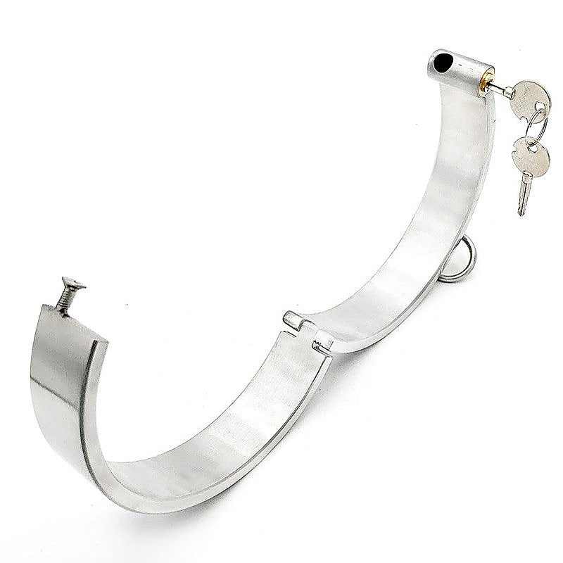 Round Bar Steel Slave Collar With O-Ring by Hell's Couture - Steel Sex Toys