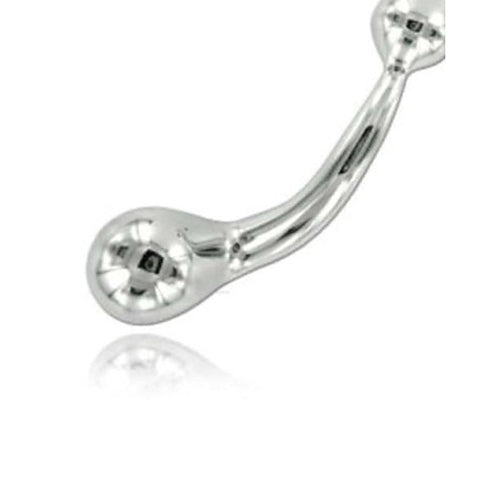 Curved Metal G Wand by Hell's Couture - Steel Sex Toys