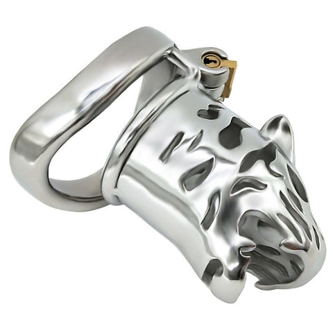 Ridem Tiger Silver Cock Cage by Hell's Couture - Male Chastity