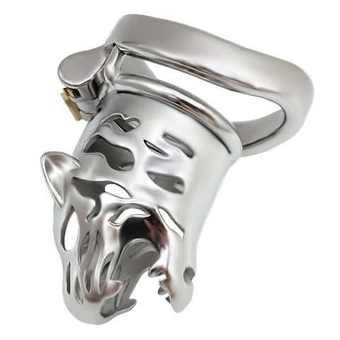 Ridem Tiger Silver Cock Cage by Hell's Couture - Male Chastity
