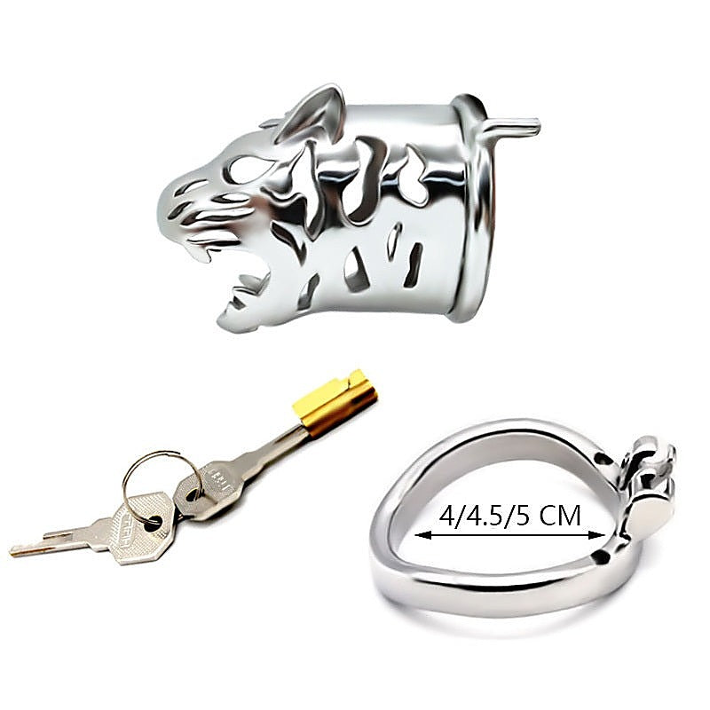 Ridem Tiger Silver Cock Cage by Hell's Couture - Male Chastity