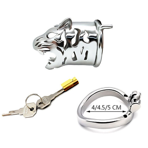 Ridem Tiger Silver Cock Cage by Hell's Couture - Male Chastity