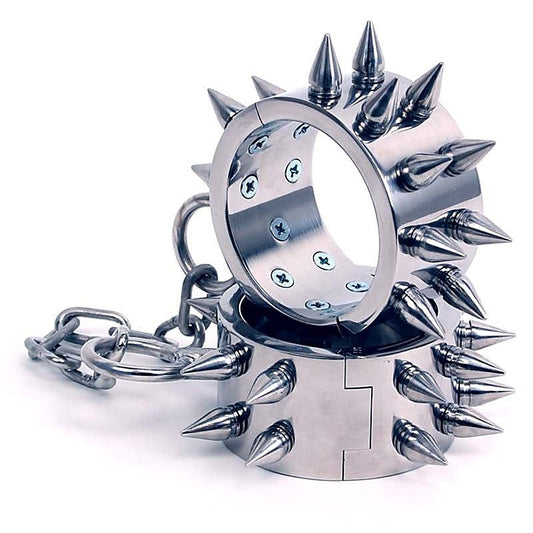 Elevate BDSM Pleasure - Hell's Couture Spiked Metal Restraints - Collars and Leads