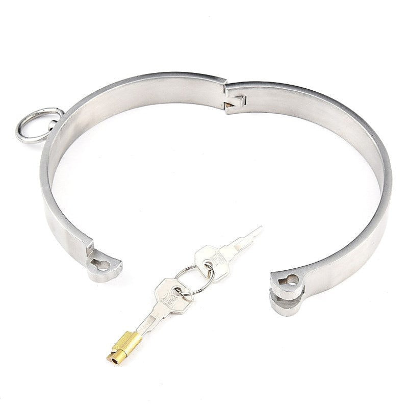 Stainless Steel Collar With Movable O-Ring By Hell'S Couture - Collars and Leads