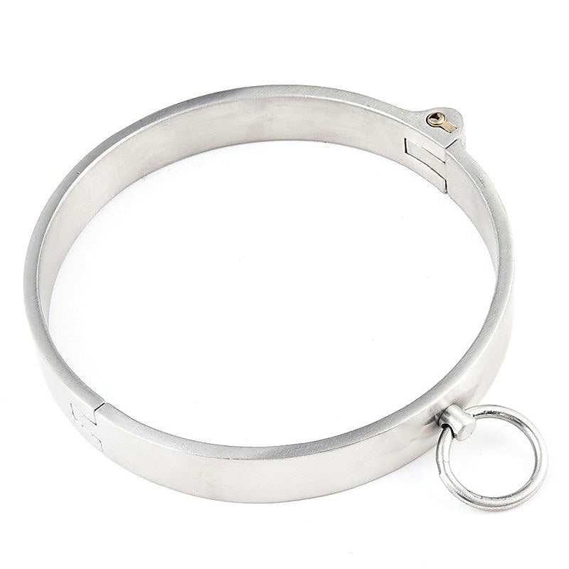 Stainless Steel Collar With Movable O-Ring By Hell'S Couture - Collars and Leads