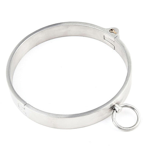 Stainless Steel Collar With Movable O-Ring By Hell'S Couture - Collars and Leads